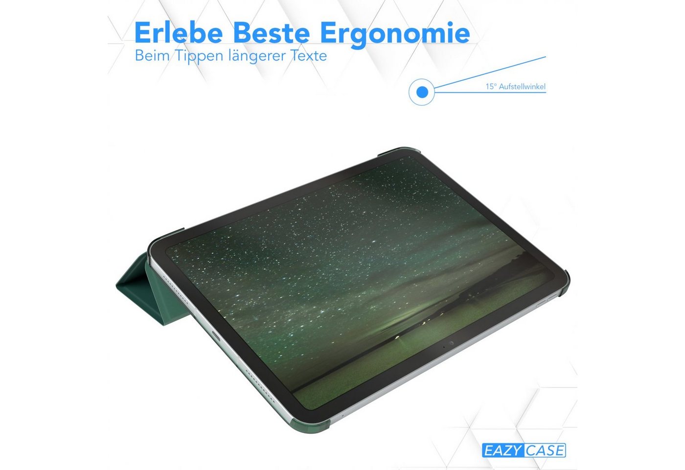 EAZY CASE Tablet-Hülle Smart Case für iPad 10,9" 10. Generation (2022) 10,9 Zoll, Tablet Schutzhülle aufstellbar Flip Cover Bookstyle Hülle Dunkelgrün – Bild 5 von 5