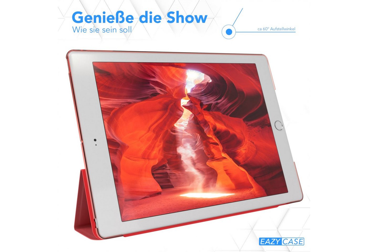 EAZY CASE Tablet-Hülle Smart Case für iPad 5./6. Generation & Air 1/Air 2 9,7 Zoll, Tablettasche Etui Bookcase Flipcover stoßfest Slim Schutztasche Rot – Bild 4 von 5