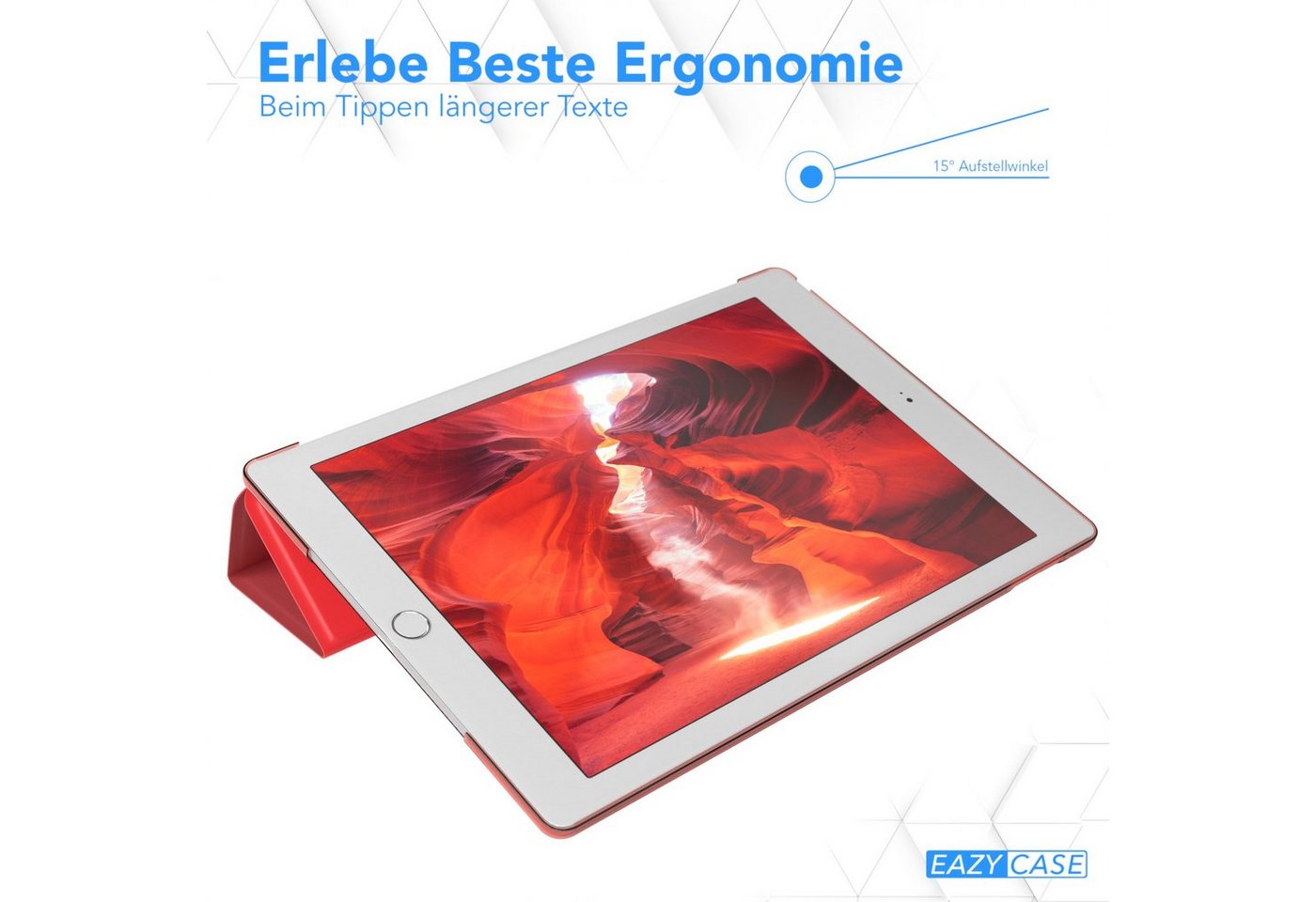 EAZY CASE Tablet-Hülle Smart Case für iPad 5./6. Generation & Air 1/Air 2 9,7 Zoll, Tablettasche Etui Bookcase Flipcover stoßfest Slim Schutztasche Rot – Bild 5 von 5