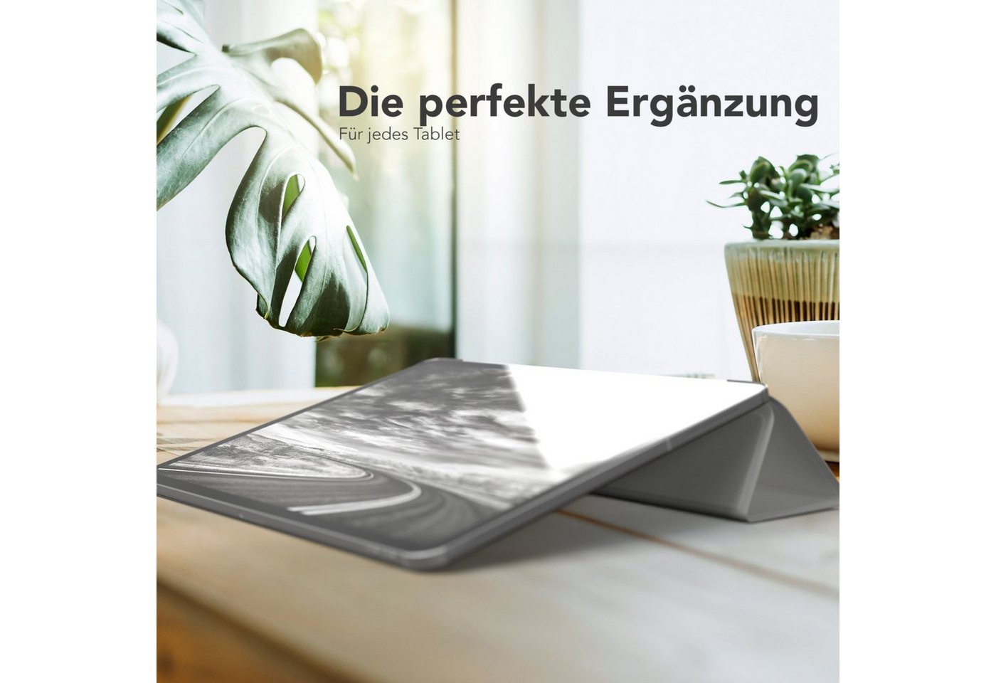 EAZY CASE Tablet-Hülle Smart Case für iPad Pro 12,9" 3./ 4./ 5./ 6. Gen. 12,9 Zoll, Tablet Case Bookcover Smart Flipcase Schutztasche magnetisch Hellgrau – Bild 2 von 5