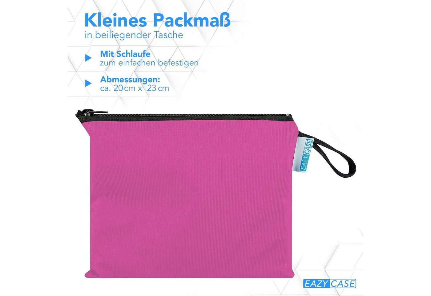 EAZY CASE Turnbeutel Turnbeutel mit Reflektoren und Tasche (mit Tasche), Turnbeutel Schulsport reflektierend Sportbeutel Festival Bag Pink – Bild 3 von 5