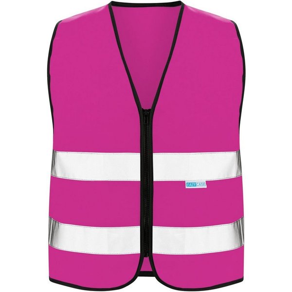 EAZY CASE Warnweste Kinder Warnweste Reißverschluss Reflektor Weste, Sicherheitsweste für Kinder Warnweste, Größe M Pink