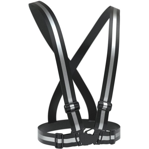 EAZY CASE Warnweste Universal Warnweste mit Schnalle Uni Reflektorweste Joggen flexibel reflektierend Leuchtweste Schwarz