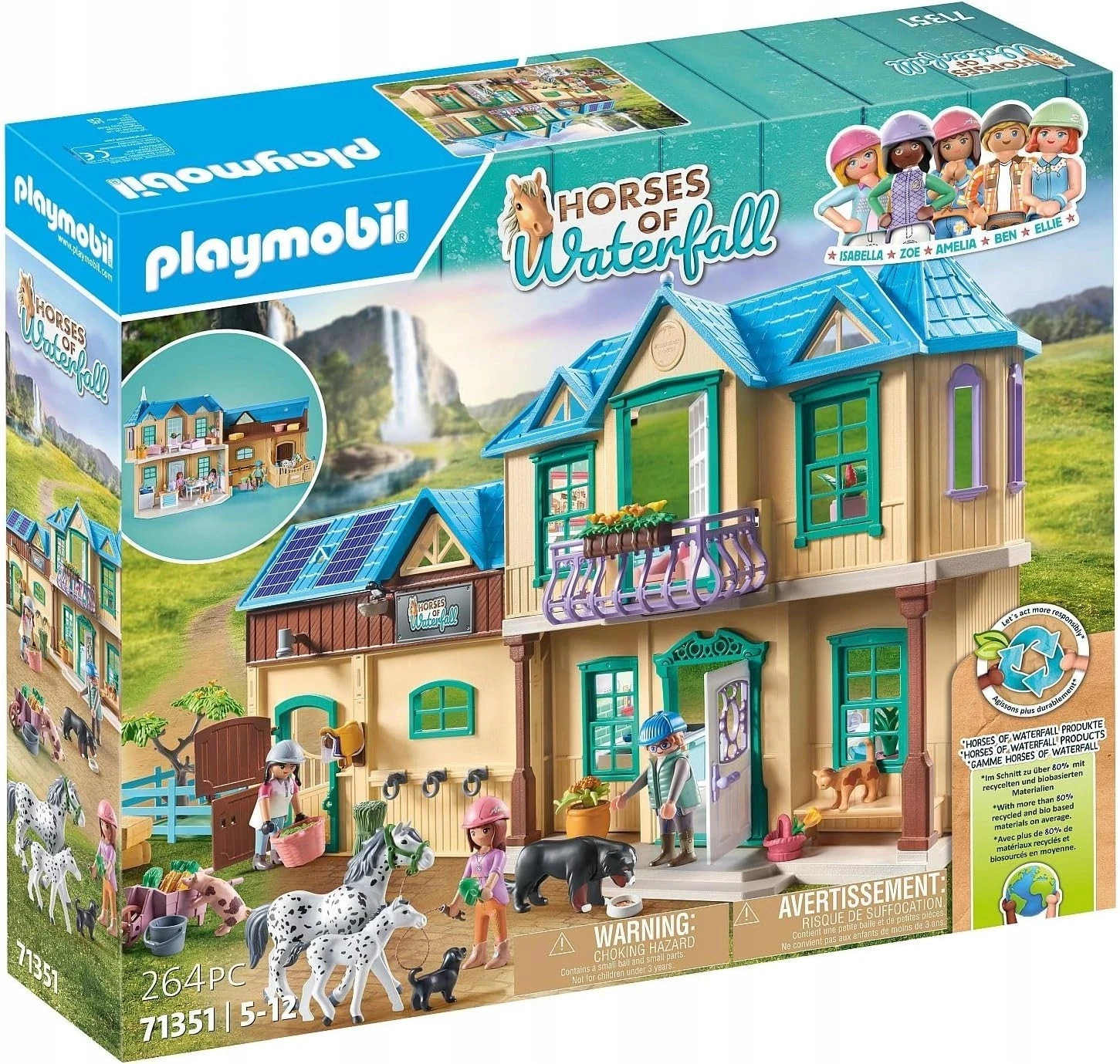 PLAYMOBIL 71351 Welt der Pferde Wasserfall-Ranch Bauset / Pferdebox