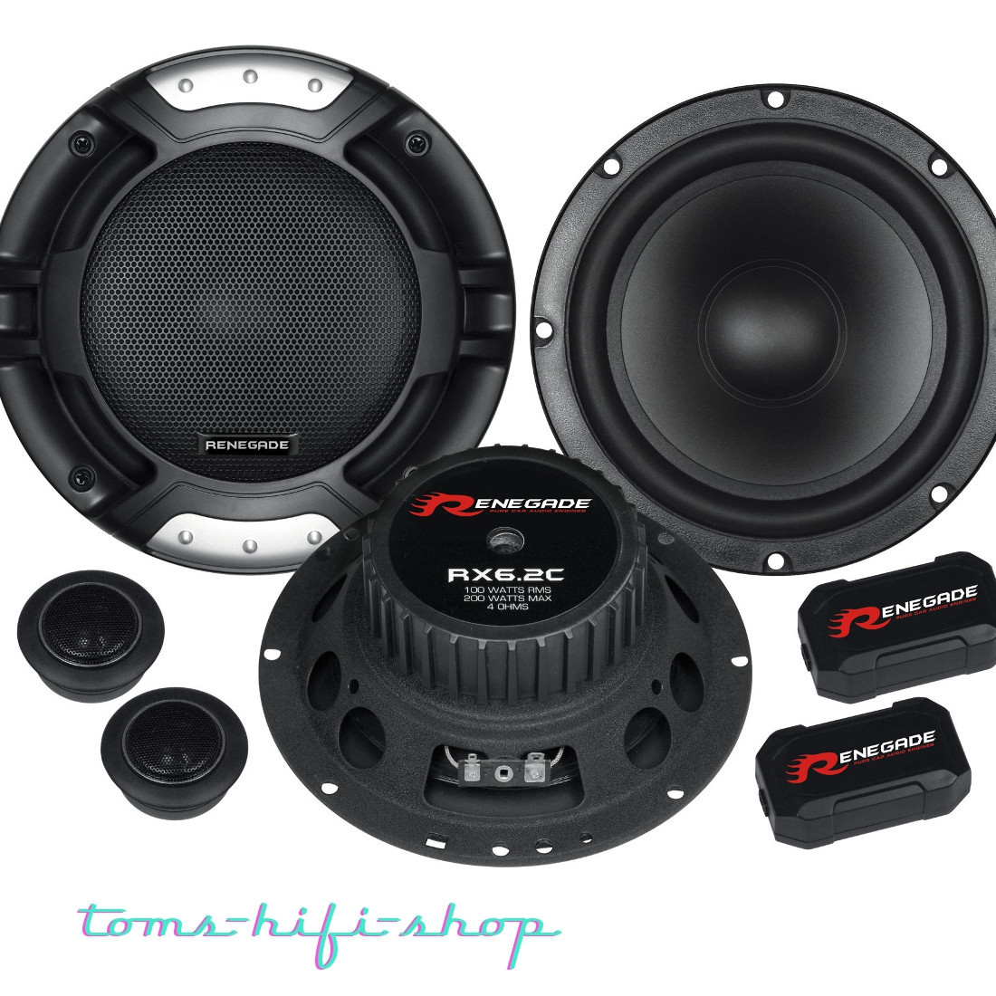 Renegade RX-6.2C 16,5cm 2-Wege Lautsprecher Set 165mm Auto Boxen 200 Watt