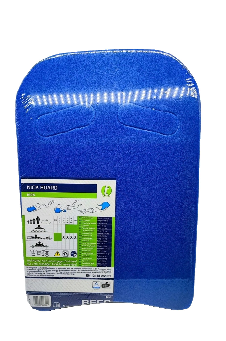 BECO Kickboard Schwimmbrett Blau Schwimmhilfe Schwimmtraining Aqua Fitness