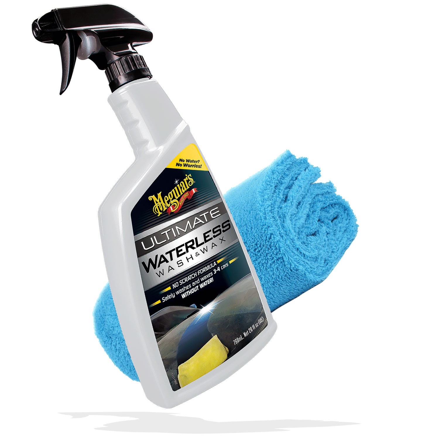 Schnellreiniger Auto Meguiars Ultimate Waterless Wash & Wax + Poliertuch 550 GSM