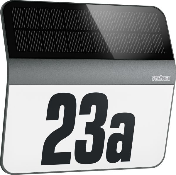 Steinel LED Solar Hausnummer Hausnummernleuchte Xsolar Hausnummer Edelstahl