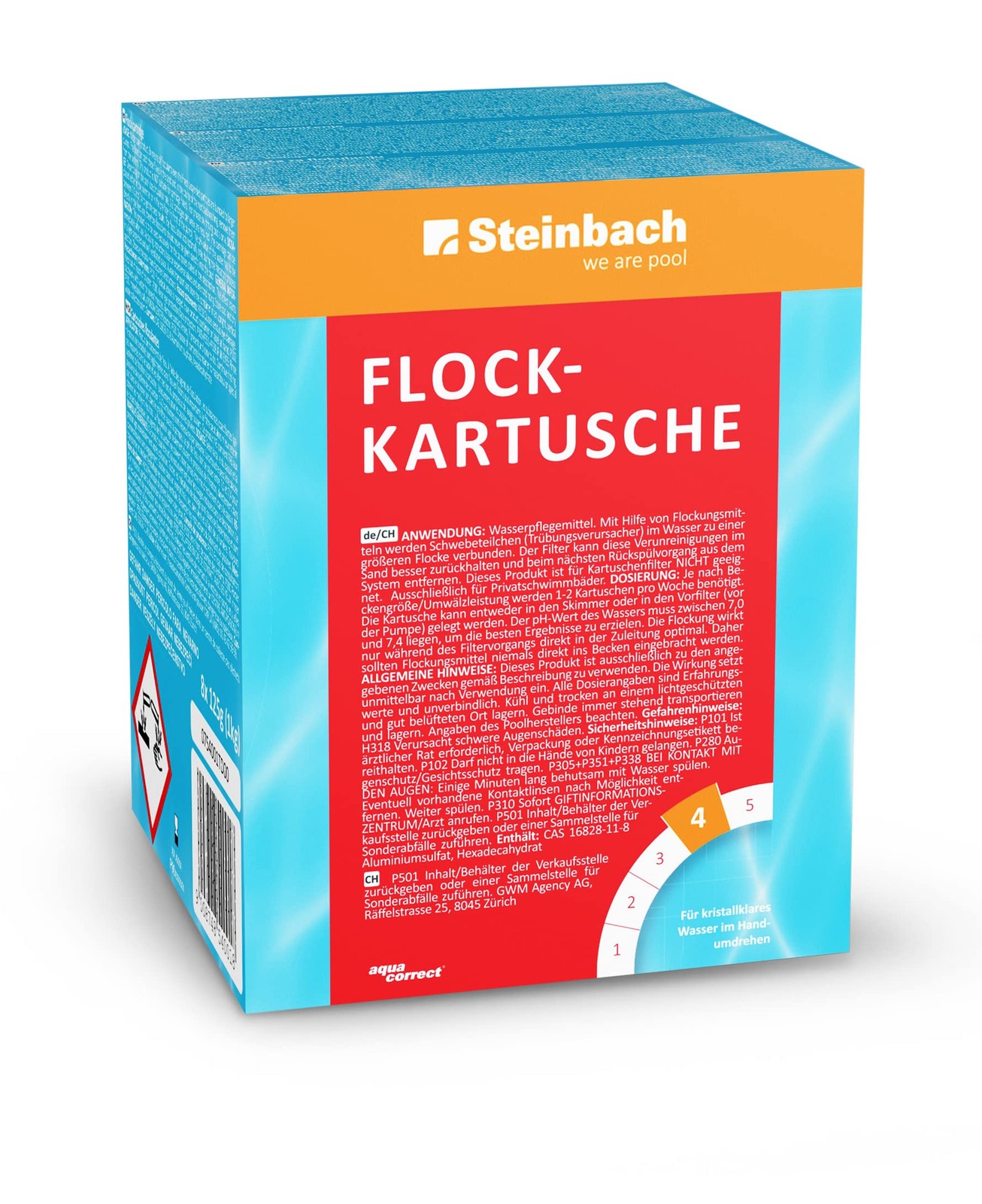 Steinbach Poolpflege Flockkartusche effizientes Flockungsmittel 1 kg kri