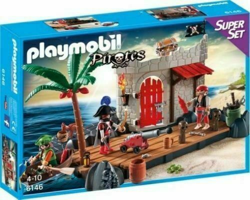 Playmobil 6146 Piratenfestung Super Set Piraten Dock - 122 Teile