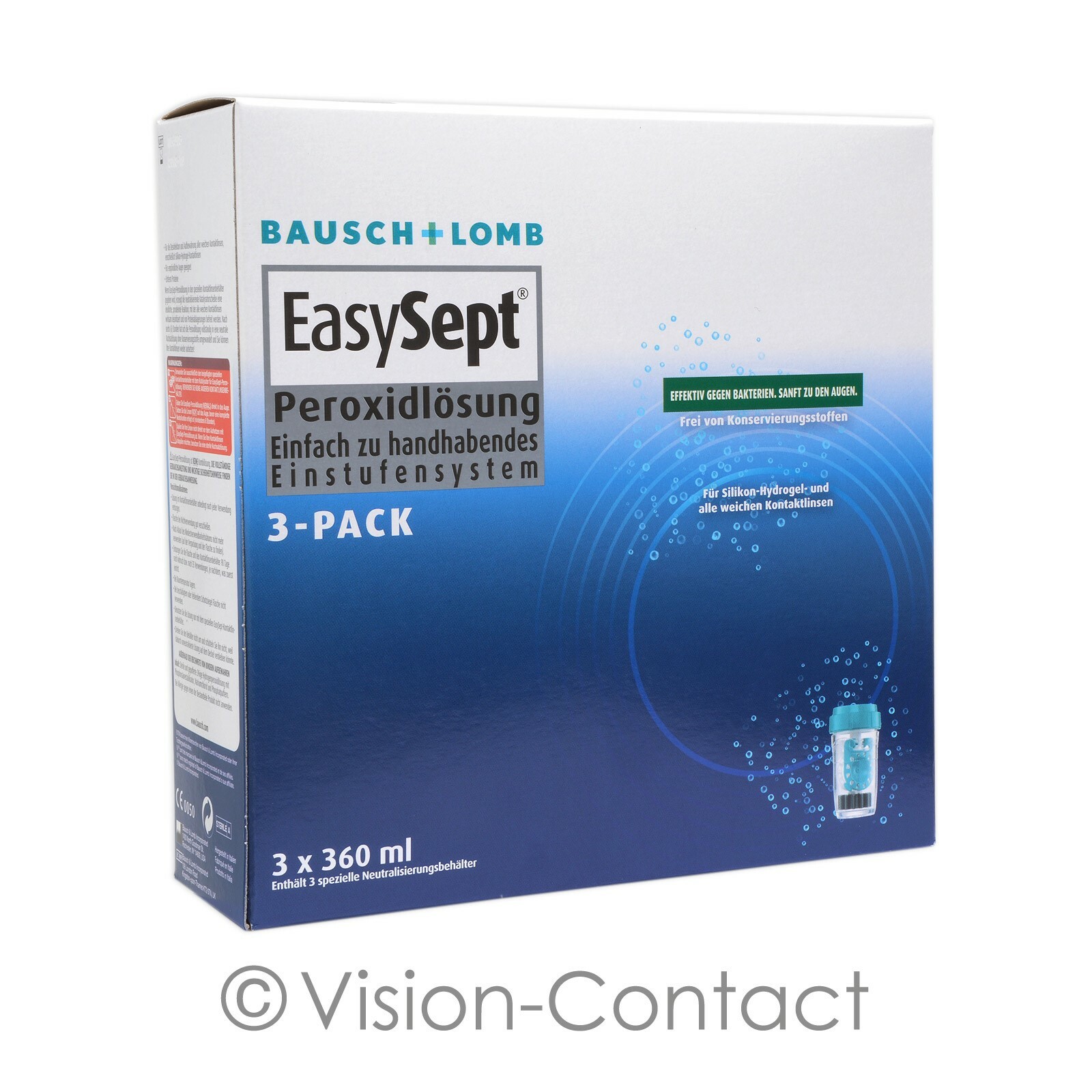EasySept 3-Pack 3 x 360ml + 120ml Pflegemittel Peroxidlösung von Bausch + Lomb