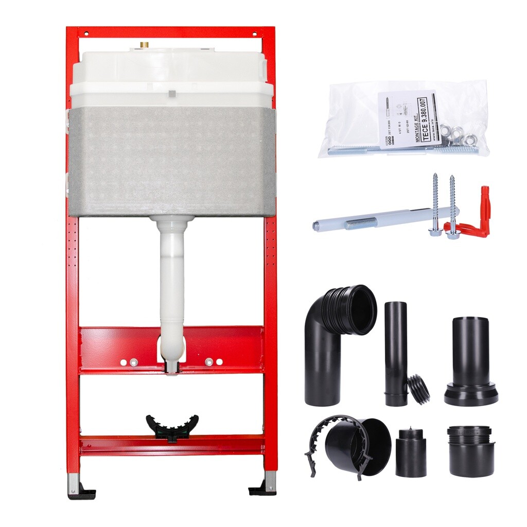 TECE Base WC-Set 3in1 Spülkasten mit Drückerplatte & Befestigungssatz 112cm