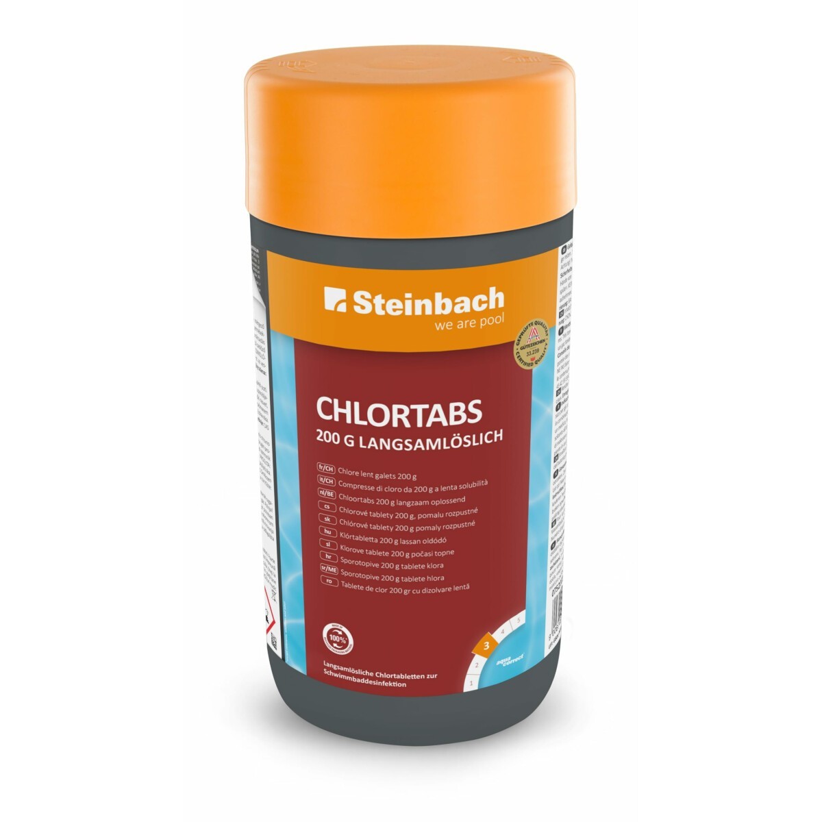 Steinbach Chlor Poolpflege Desinfektion / Chlortabs 200 g langsamlöslich / 1kg