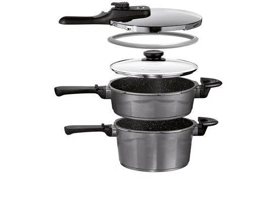 STONELINE Schnellkochtopf Set 4-tlg. 3 L + 5 L Induktion 16537