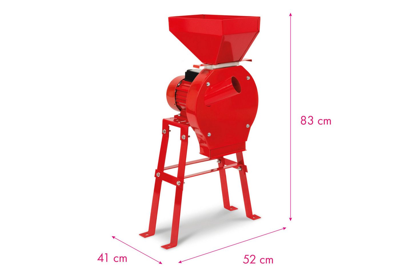 EBERTH Getreidemühle mit Untergestell Elektrisch, 1100 Watt Elektromotor, Durchsatzmenge 240 kg/h, Schrotmühle – Bild 3 von 5