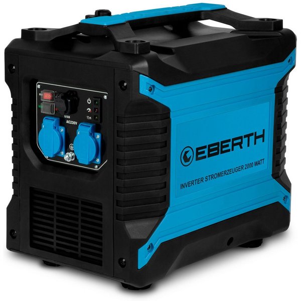 EBERTH Stromerzeuger 2000 Watt Inverter Stromerzeuger leise, 2 in kW, Notstromaggregat mit 3 PS Benzinmotor, 4-Takt