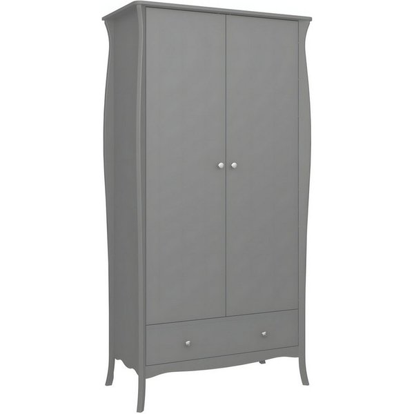 ebuy24 Kleiderschrank Simon Kleiderschrank 1 Schublade 2 Türen grau.