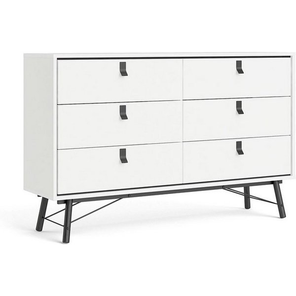 ebuy24 Kommode Rye Kommode breit 6 Schubladen mattweiss.