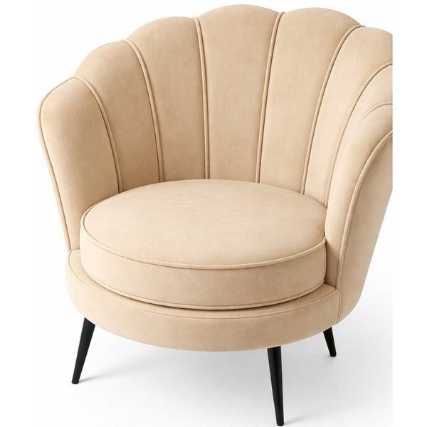 ebuy24 Relaxsessel Nice Sessel Velour beige.