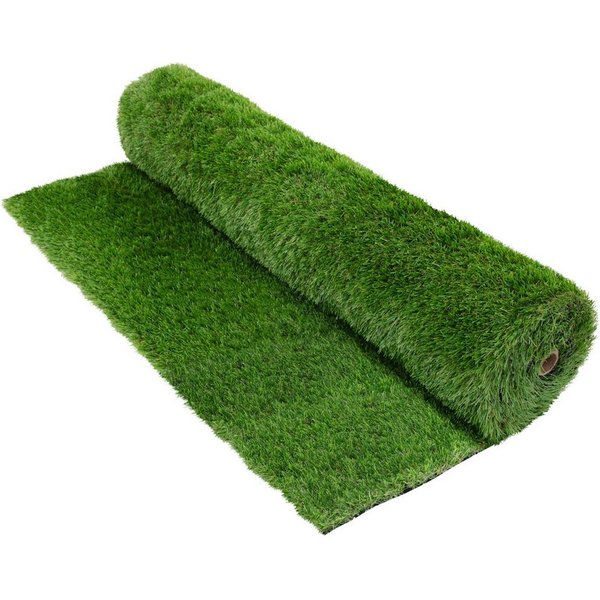 ECD Germany Kunstrasen Rasenteppich Kunstrasen-Rolle Grasmatte Meterware Kunstgras Wetterfest, Höhe: 37.0 mm, 100x200 cm 2m² 35mm Outdoor UV-beständig für Balko