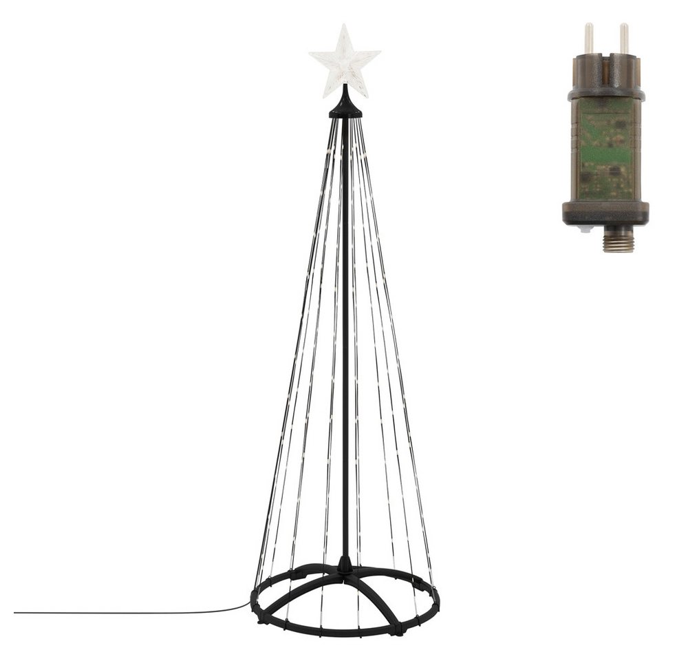 ECD Germany LED Baum LED Weihnachtsbaum Außen mit Sternspitze Lichterpyramide Lichterbaum, 150 cm Weihnachtsdeko Lichterkette mit 154 LED Warmweiß Timer Dimmbar – Bild 2 von 5