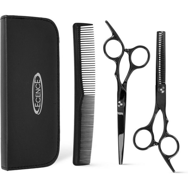 ECENCE Haarschere Friseurscheren Set mit Tasche - Haarschneideschere, Effilierschere