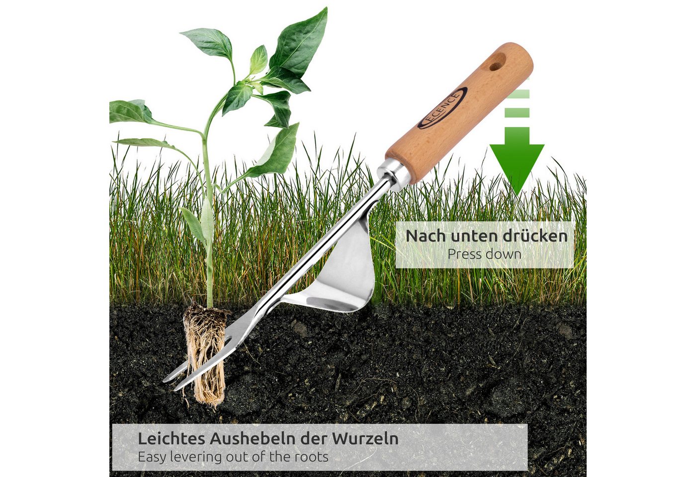 ECENCE Unkrautstecher Unkraut-Stecher Entferner Ausstecher Ampferstecher – Bild 2 von 5