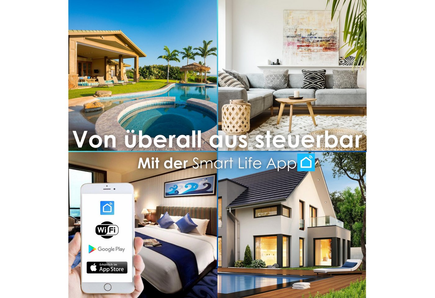 echos Eco-4150 Smarter Lichtschalter, 1 x Schaltausgang,600W,Fernsteuerung,Sprachsteuerung mit Alexa/Google – Bild 4 von 5