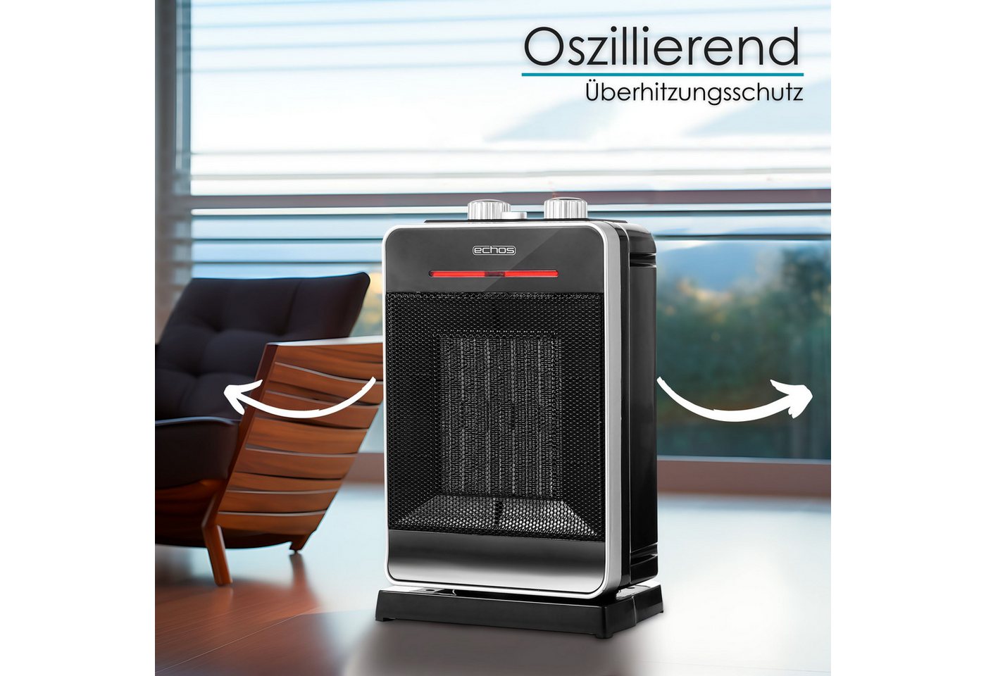 echos Heizlüfter Eco-356, 2000 W, Kaltluftfunktion, Überhitzungsschutz, Oszillierend – Bild 5 von 5