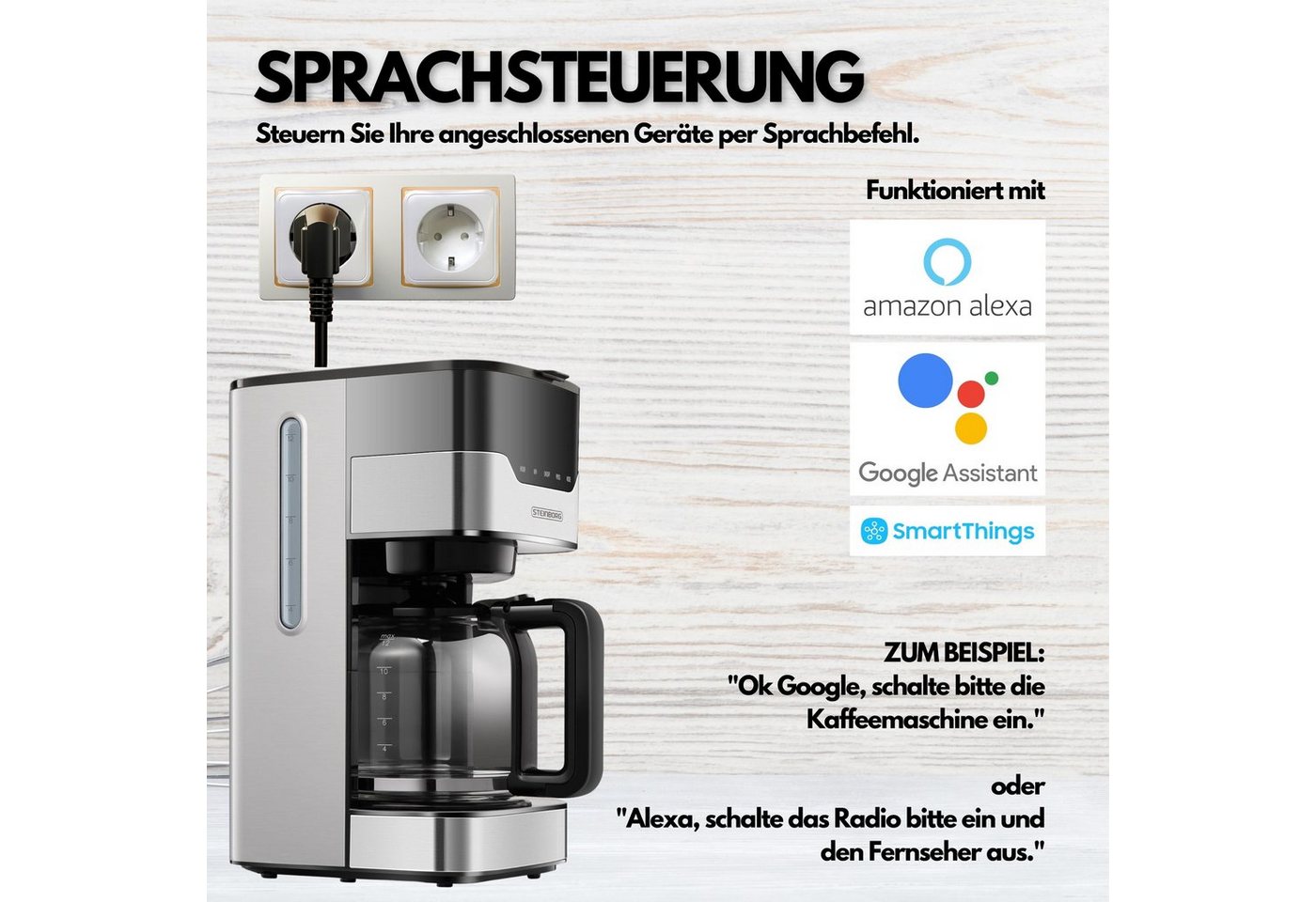 echos WLAN-Steckdose Eco-4060, max. 3680 W, Spar-Set, Steuerung per App,Alexa/ Google kompatibel,WLAN, 2.4 GHz,Max. 16A – Bild 4 von 5