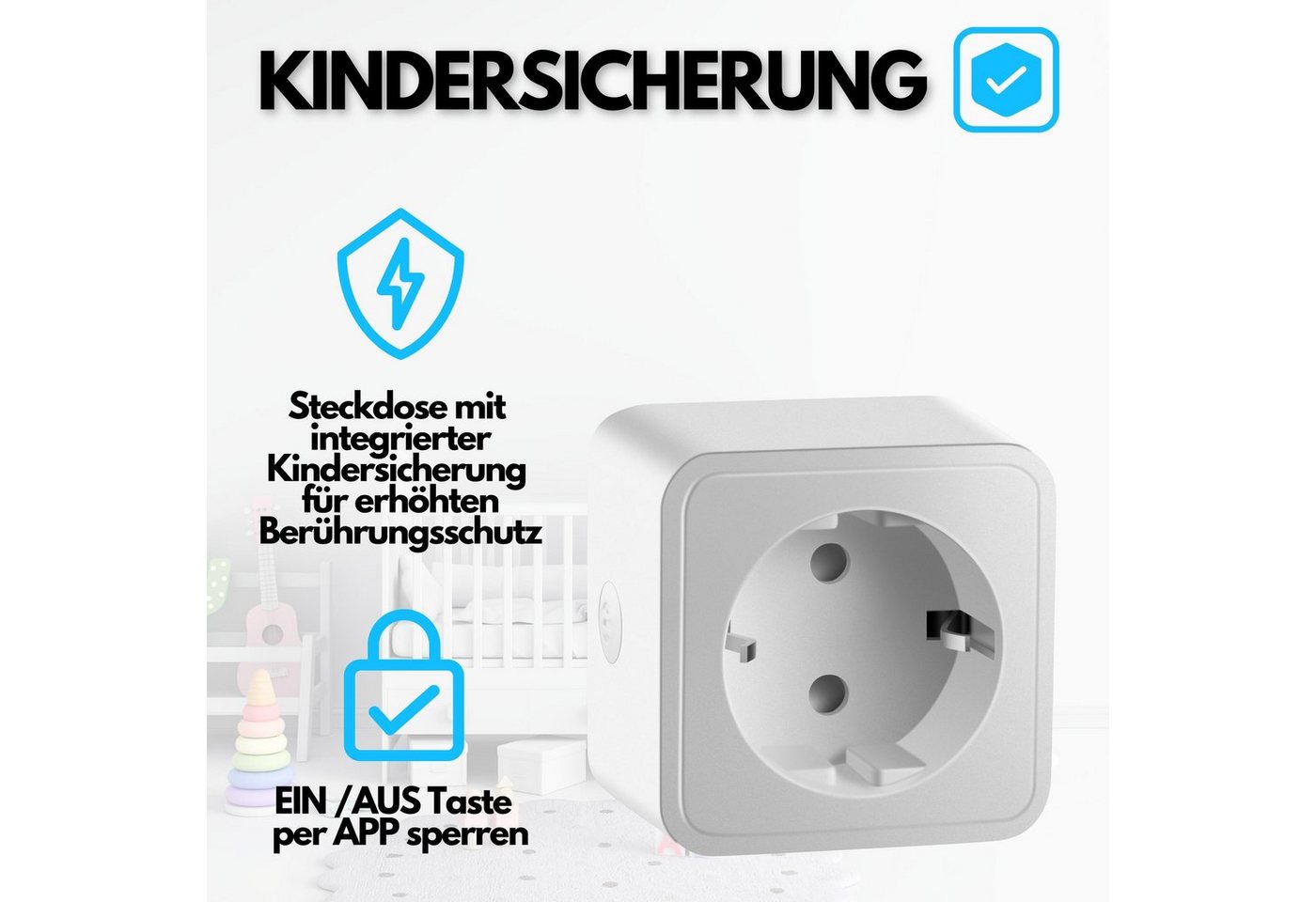 echos WLAN-Steckdose Eco-4060, max. 3680 W, Spar-Set, Steuerung per App,Alexa/ Google kompatibel,WLAN, 2.4 GHz,Max. 16A – Bild 5 von 5