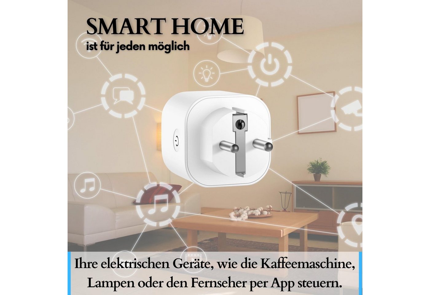 echos WLAN-Steckdose Eco-4073, max. 3680 W, Spar-Set, Steuerung per App,Alexa/ Google kompatibel,WLAN, 2.4 GHz,Max. 16A – Bild 4 von 5