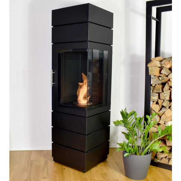 GLOW FIRE Echtfeuer-Dekokamin Ethanolkamin Glow Fire Mora Ofen, mit Heizfunktion durch Bio-Ethanol