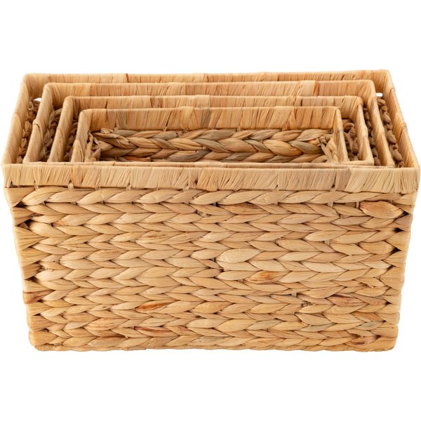 ECHTWERK Aufbewahrungskorb Rechteckiger Flechtkorb (Set, 4 St), aus Wasserhyazinthe, handgeflochten