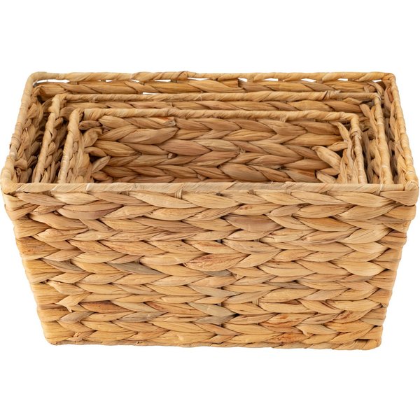 ECHTWERK Aufbewahrungskorb Rechteckiger Flechtkorb (Set, 3 St), aus Wasserhyazinthe, handgeflochten