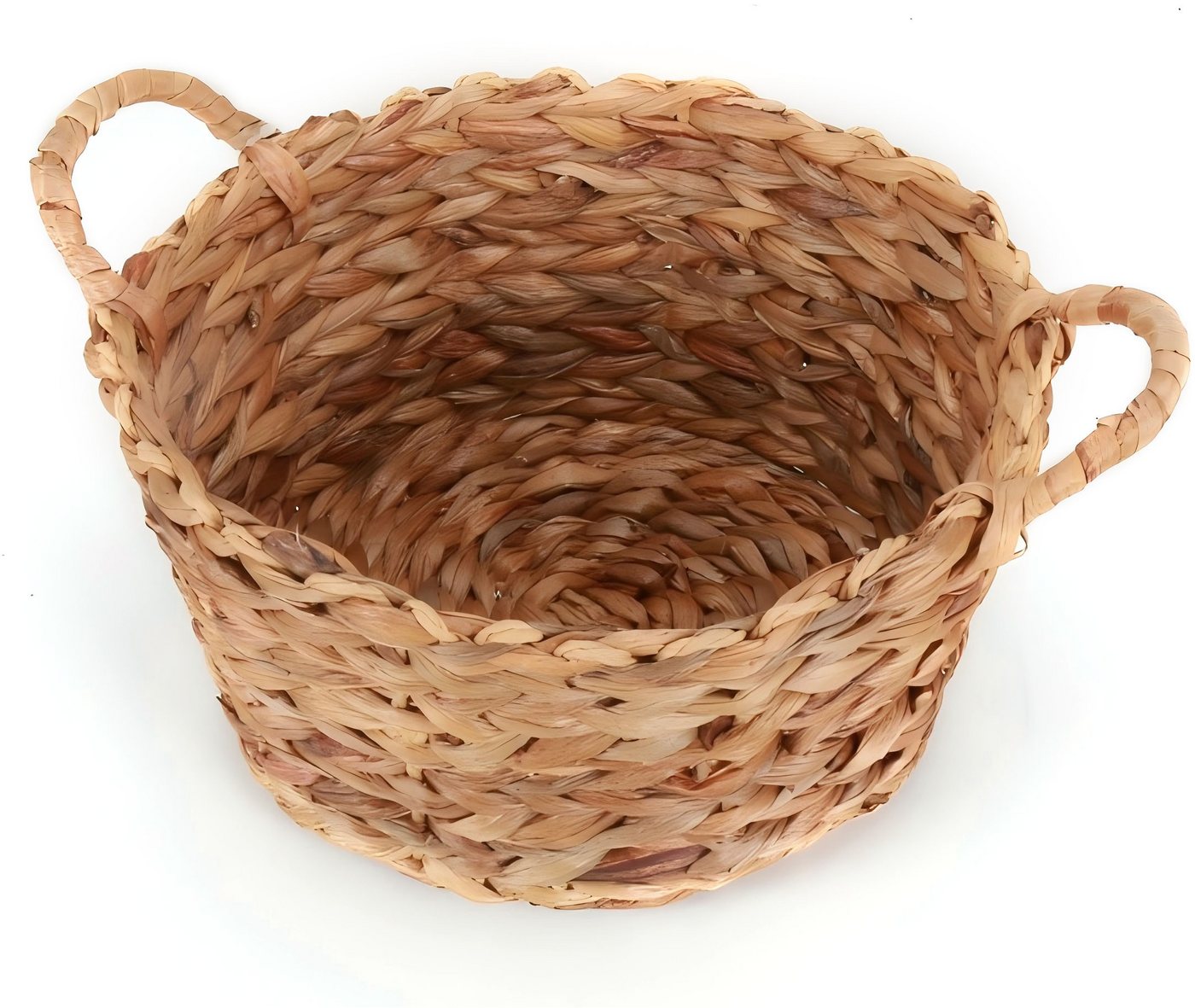 ECHTWERK Aufbewahrungskorb Runder Flechtkorb, 30 x 24 x 16 cm (1 St), aus Wasserhyazinthe, handgeflochten – Bild 3 von 4