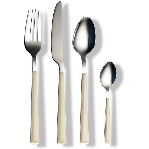 ECHTWERK Besteck-Set Basic (16-tlg), 4 Personen, Edelstahl 18/0, Camping/Picknickbesteck, Kunststoffgriffe
