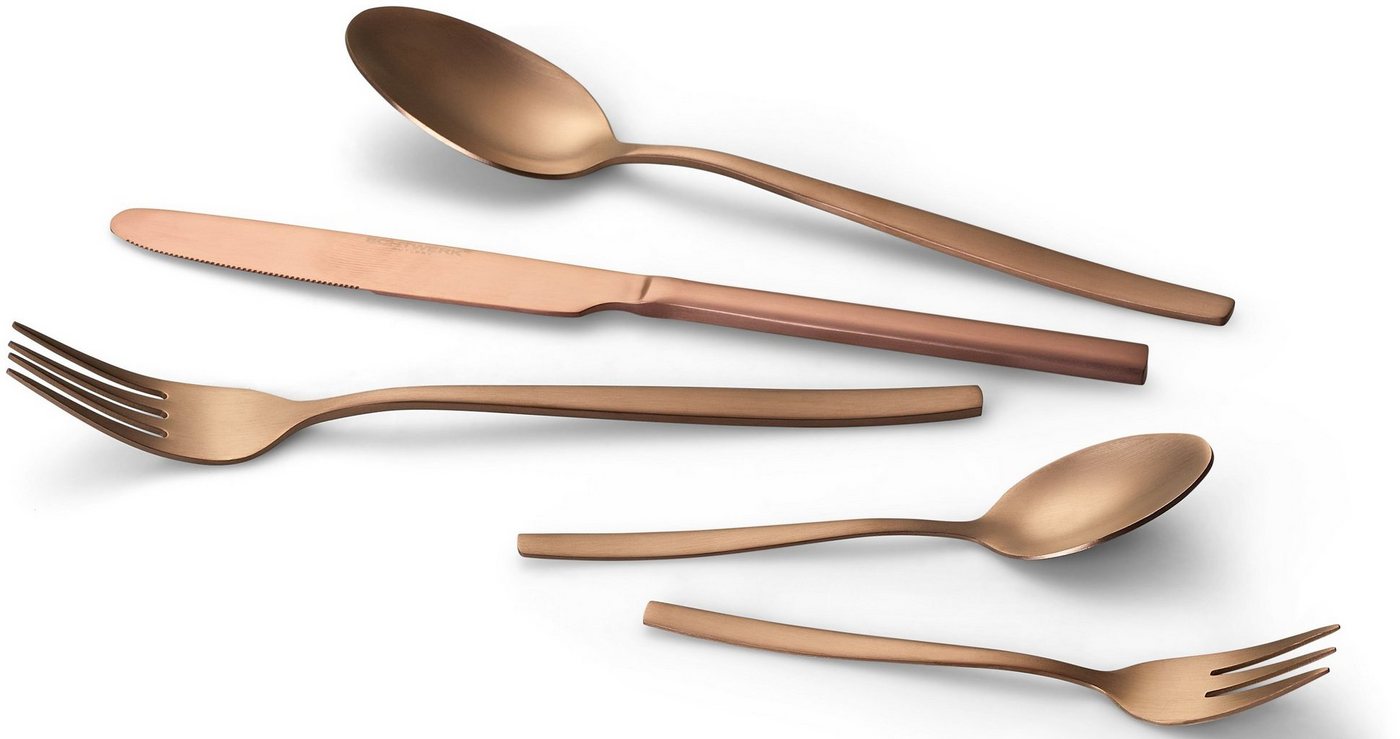 ECHTWERK Besteck-Set Tavira (30-tlg), 6 Personen, Edelstahl 18/10, Tafelbesteck, hochglänzend, PVD-beschichtet – Bild 3 von 5