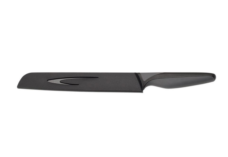 ECHTWERK Brotmesser BlackSteel, Küchenmesser, Edelstahl, hohe Schneidfestigkeit, Klingenlänge 20 cm – Bild 2 von 3
