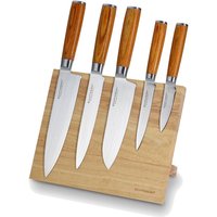 ECHTWERK Damaszener Messer Set 6tlg. Mit Magnet Messerblock