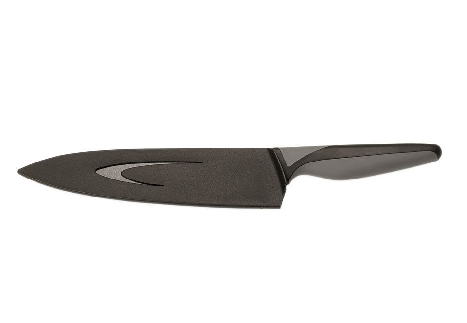 ECHTWERK Kochmesser BlackSteel, Küchenmesser, Edelstahl, hohe Schneidfestigkeit, Klingenlänge 20 cm – Bild 2 von 3