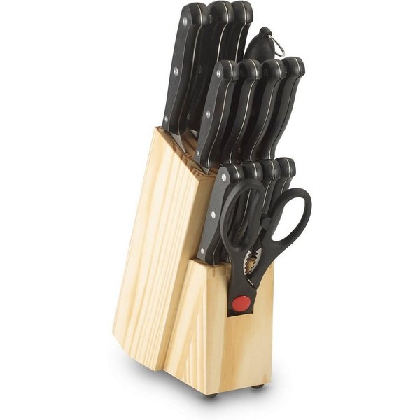 ECHTWERK Messerblock (14tlg), Basic Küchenmesser Set aus hochwertigem Klingenstahl, Griff schwarz