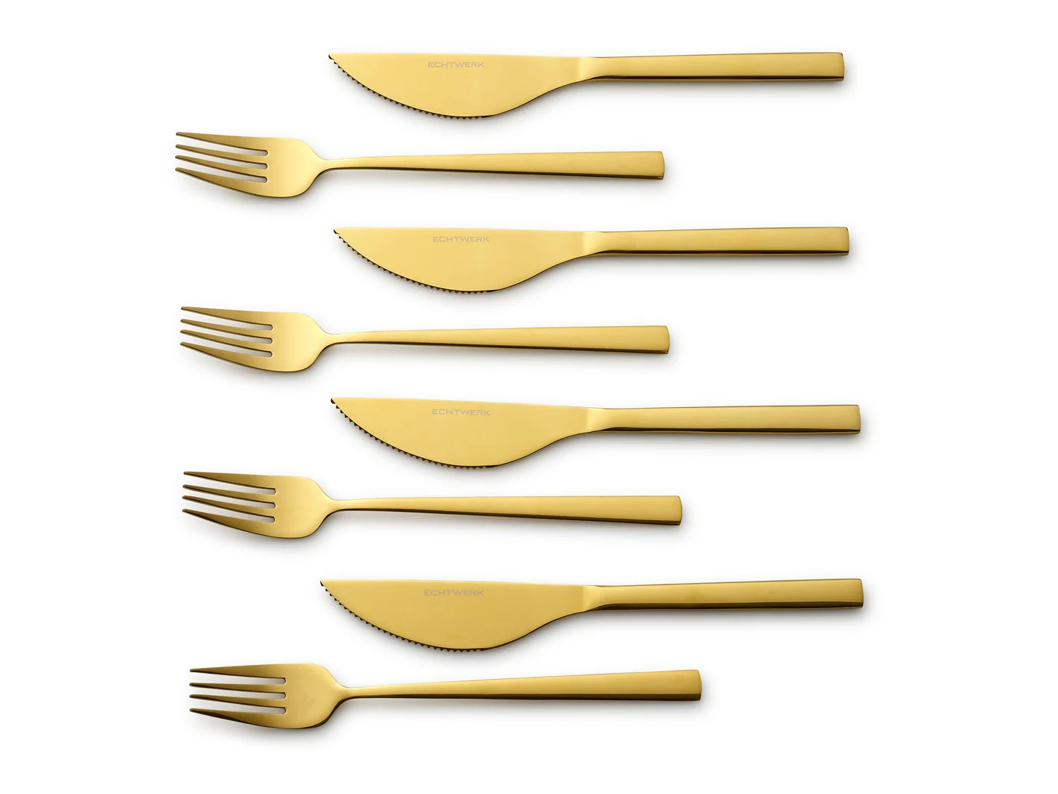 ECHTWERK Pizzabesteck Set "Bari" (Gold, 8tlg) – Bild 2 von 4