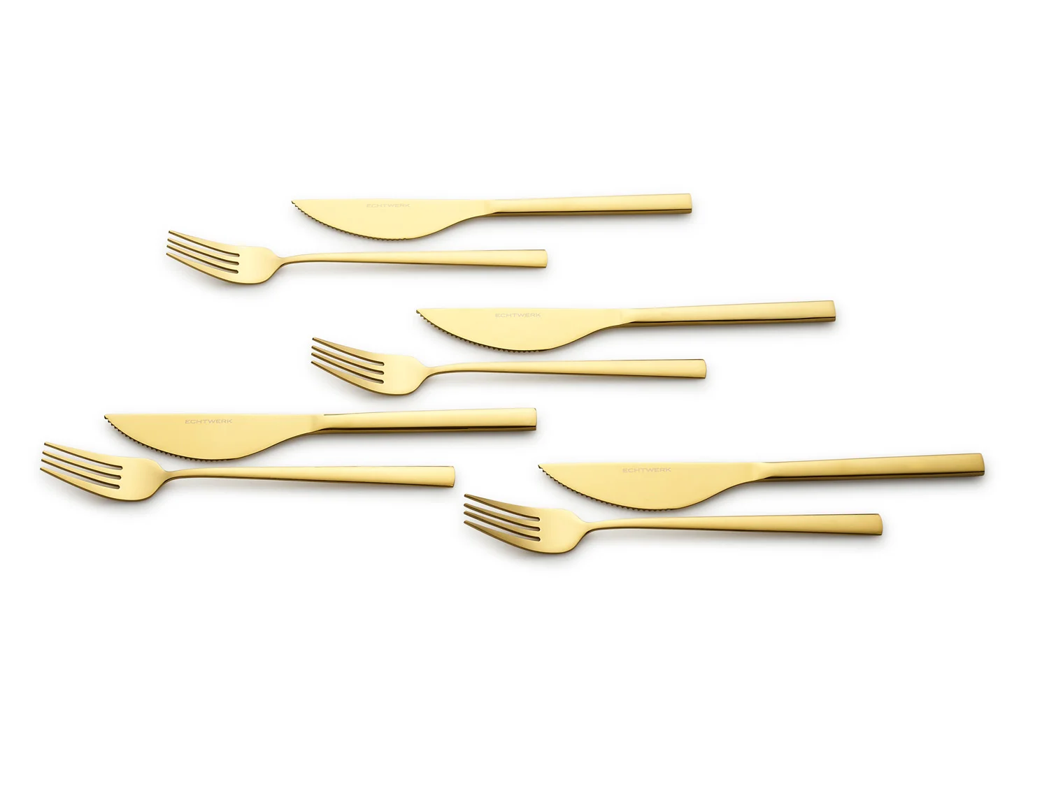 ECHTWERK Pizzabesteck Set "Bari" (Gold, 8tlg) – Bild 3 von 4