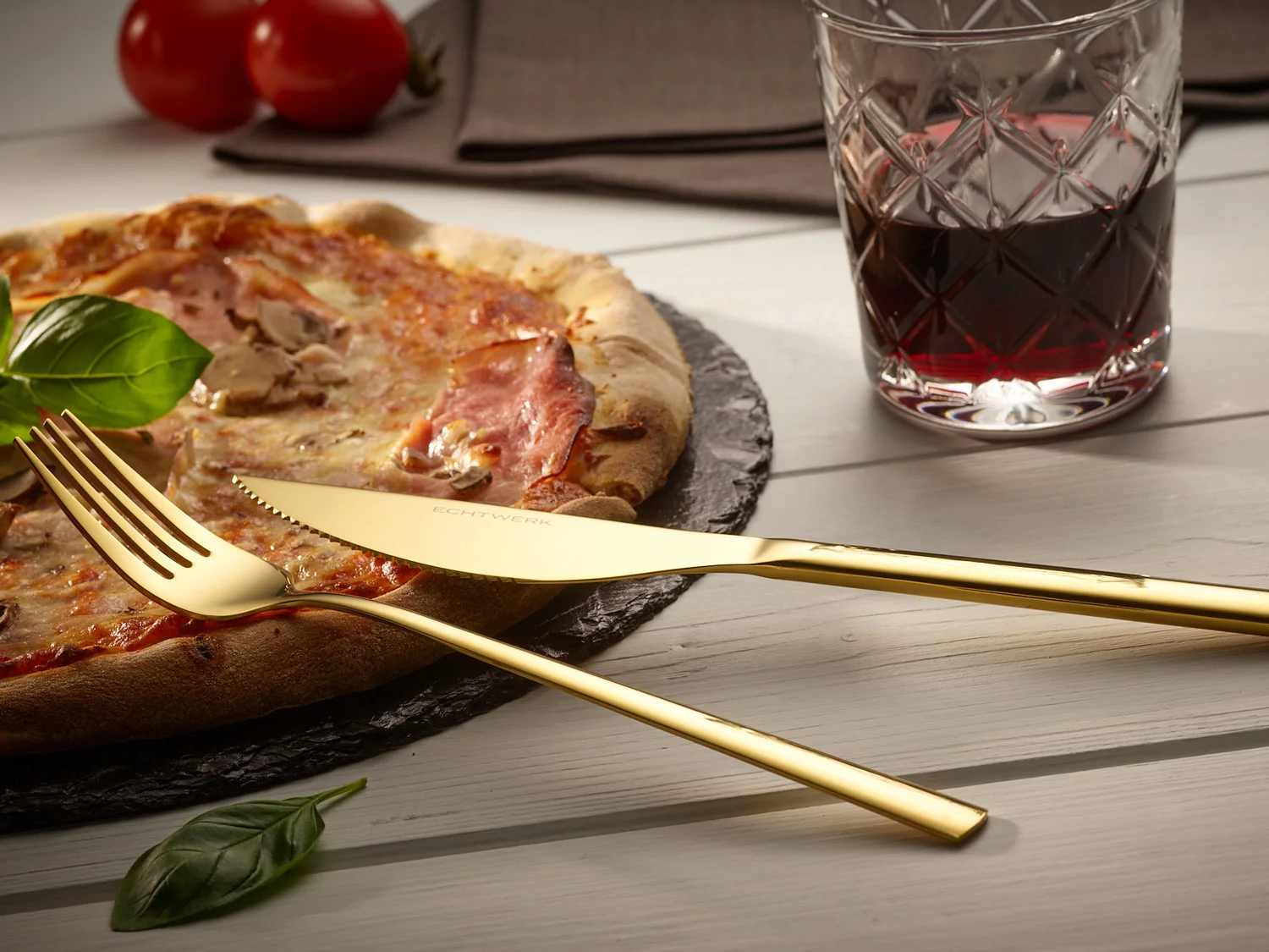 ECHTWERK Pizzabesteck Set "Bari" (Gold, 4tlg) – Bild 2 von 4