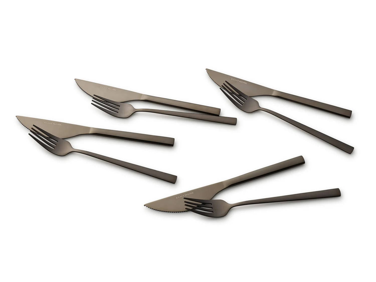 ECHTWERK Pizzabesteck Set "Bari" (Schwarz, 8tlg) – Bild 3 von 4