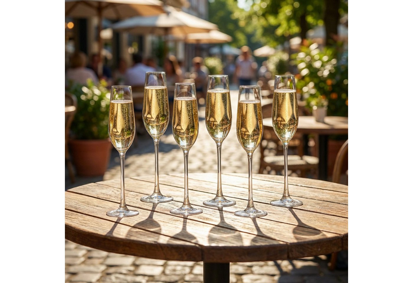 ECHTWERK Sektglas Champagnerkelch-Set 190 ml, 6-tlg., Glas, für Champagner, Schaumwein, Aperitifs, ideal für Feierlichkeiten – Bild 2 von 3