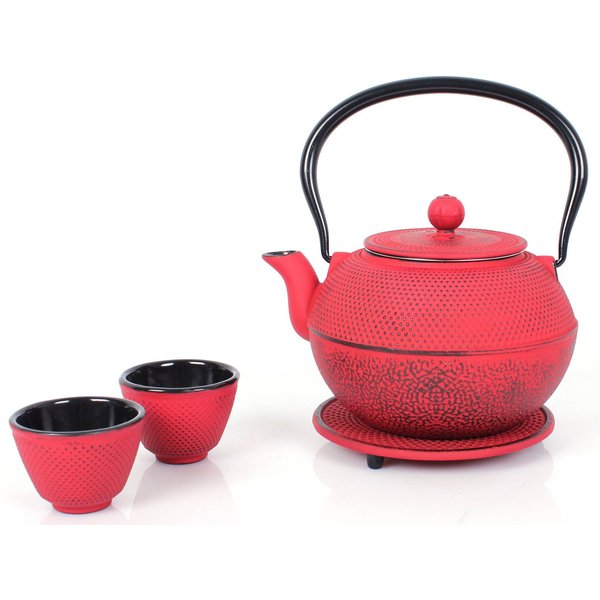 ECHTWERK Teeservice (4-tlg), 2 Personen, Gusseisen, Gusseisen, im Vintage-Design, 1,1 Liter, mit abnehmbarem Sieb