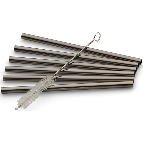 ECHTWERK Trinkhalme Small, (Set, 7-tlg), aus Edelstahl inkl. Reinigungsbürste, (Trinkhalm: 12cm,Bürste: 13, cm)
