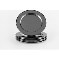 ECHTWERK Untersetzer- / Serviettenring-Set (dekoratives Glasuntersetzer 6t, Schwarz, 6tlg)